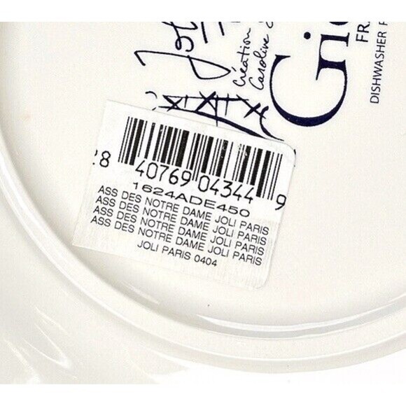 Notre Dame Faiencerie De Gien Joli Paris - Canape Salad Bread Plate - Picture 5 of 6